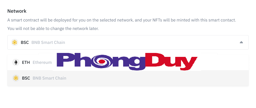 Chọn Network cho NFT