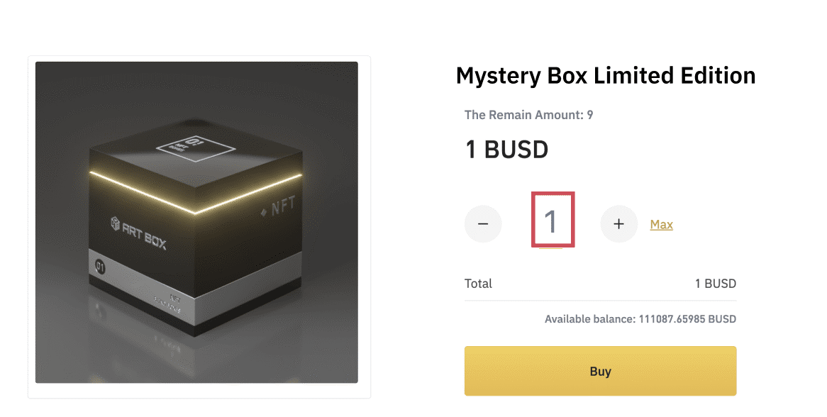 Ví dụ mua 1 Mystery Box